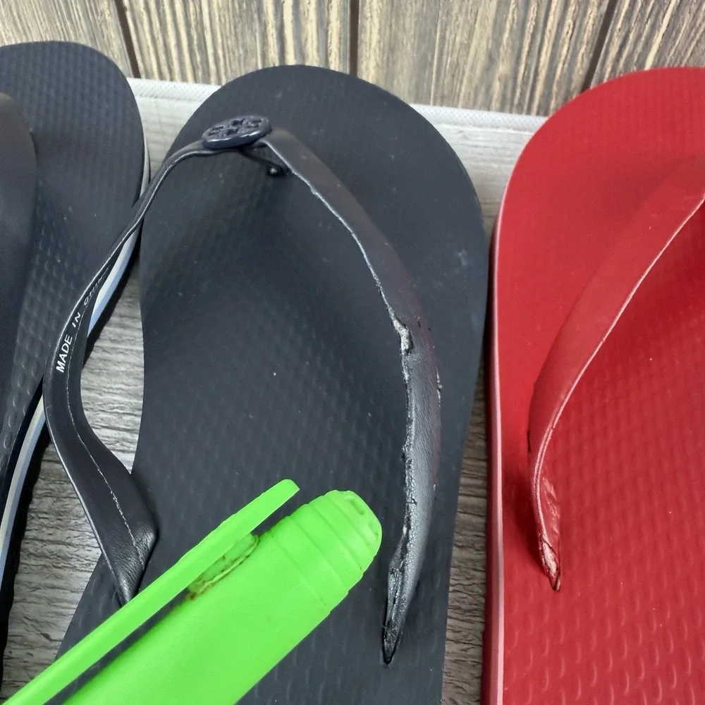 Troy Burch 2 pairs Flip Flops Thong sandals size 8 READ Description